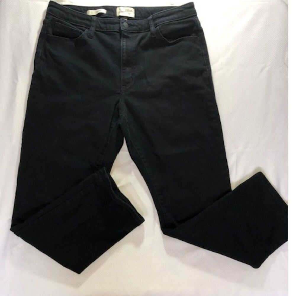 Black High Rise Slim Straight Leg Jeans